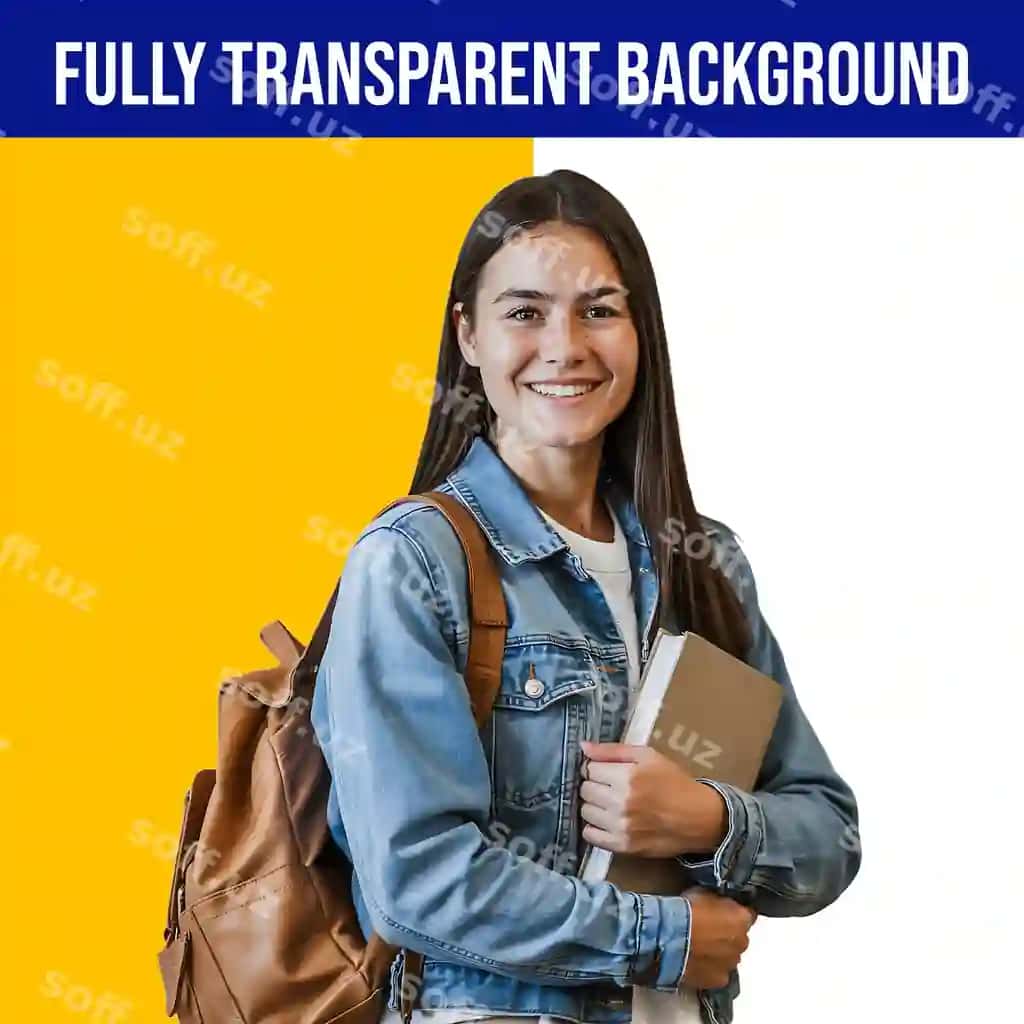 Gulbar talaba rucqafidagi kitob bilan | Smiling student with backpack book 2