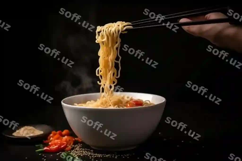 Chop tayoqchalari bilan bir stakan tez tayyorlanadigan noodle izolyatsiyasi | Cup instant noodle isolate with ingredients chopsticks