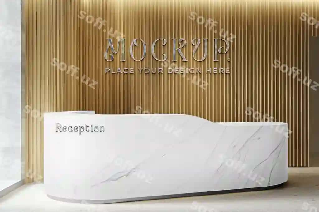 Yong‘ilsoni qabul qilish mockup | Wood reception mockup