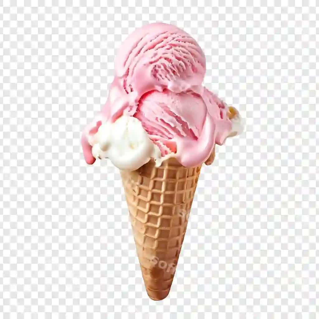 Mazali qurdiu muzqaymoq qovurmasi kremli shirin ertilgan yoz shirinlik | Delicious strawberry ice cream cone creamy sweet melted summer treat