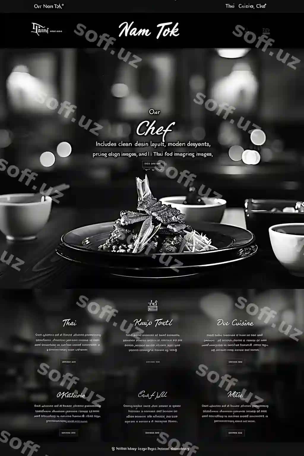 Chef menu nomli poster restorani | Poster restaurant called chef menu