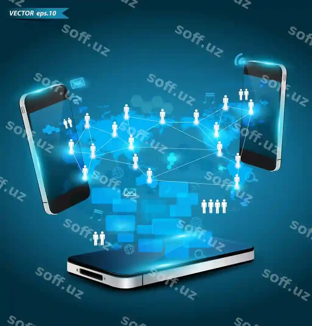 Mobil telefonlar texnologiyasi biznes tushunchasi | Mobile phones technology business concept