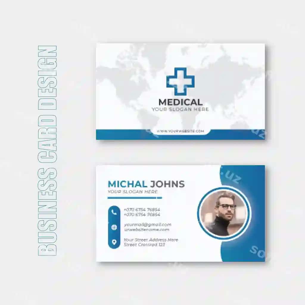 Zamonaviy tibbiy sog'liqni saqlash vizitkasi shabloni | Modern medical healthcare business card template