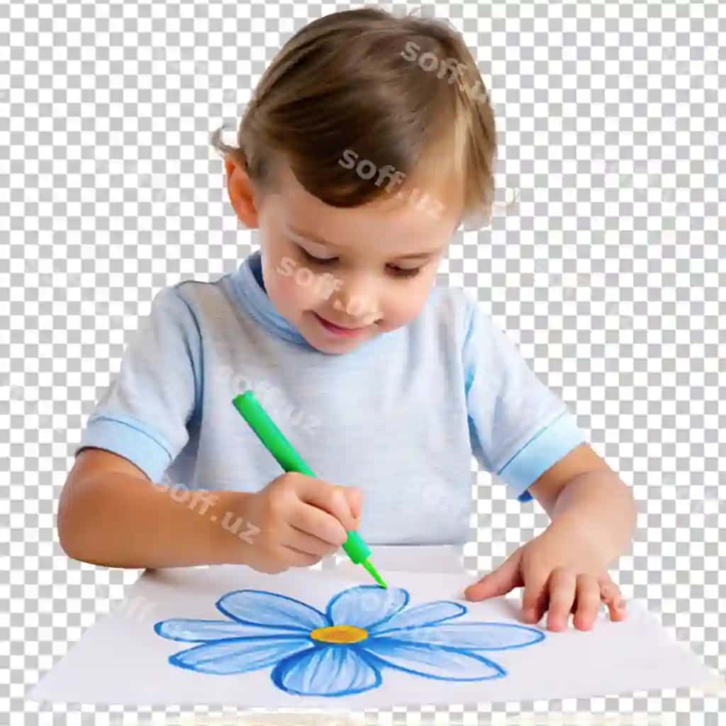 Kichik qiz bolasi chizadi bo'yaydi aralashmashtirilgan oq fonda | Child little girl draws paints isolated white background
