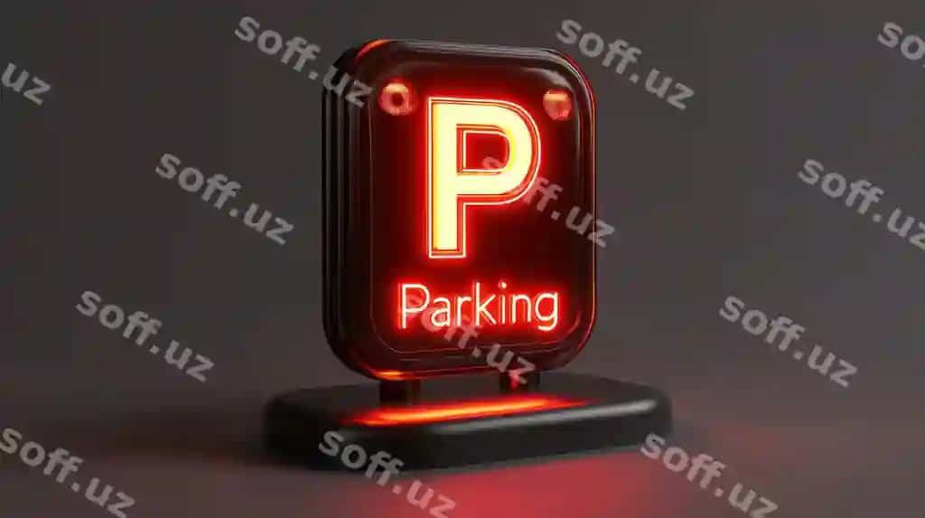 Yoritilgan neon to'xtash joyi belgisi p harfi | Illuminated neon parking sign letter p