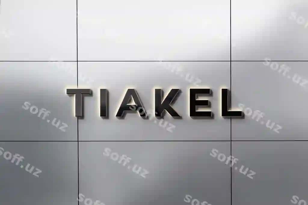 Logo mockup 3D oldingi sochiq metal devor | Logo mockup 3d front frosted metal wall
