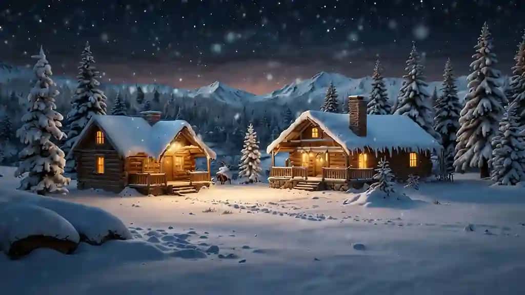 Maftunkor qishki mo''jizalar manzarasi, qorli landshaft bayrami reklama aktsiyalari, qishki tematik dizaynlar | Enchanting winter wonderland scene aigenerated snowy landscape holiday promotions winterthemed designs