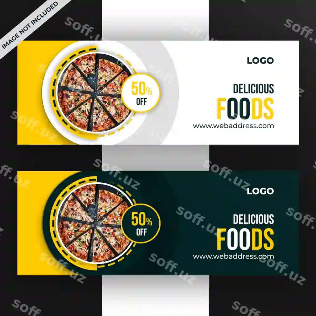 Ovqat facebook varaqqa banner shabloni | Food facebook cover banner template