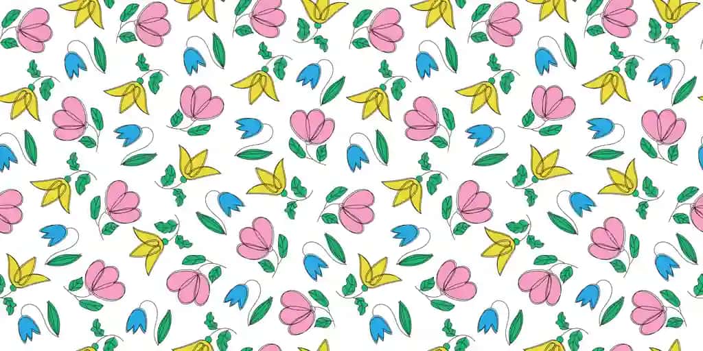 Gul naqshli mavhum gullar barglari choksiz fon rang-barang | Floral pattern abstract flowers leaves seamless background multicolored