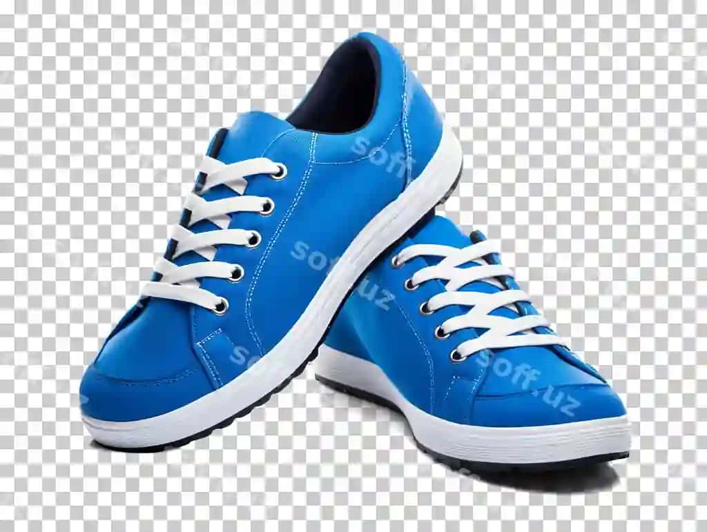 Moviy krossovkalar poyafzallari izolyatsiya qilingan shaffof fon png psd | Blue sneakers shoes isolated transparent background png psd