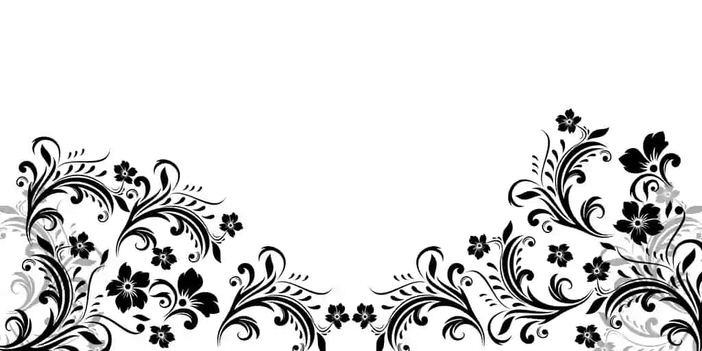 Gul qora rang oq fon qo'lda chizilgan eskiz gullar vektor | Flower black color white background hand drawn sketch flowers vector