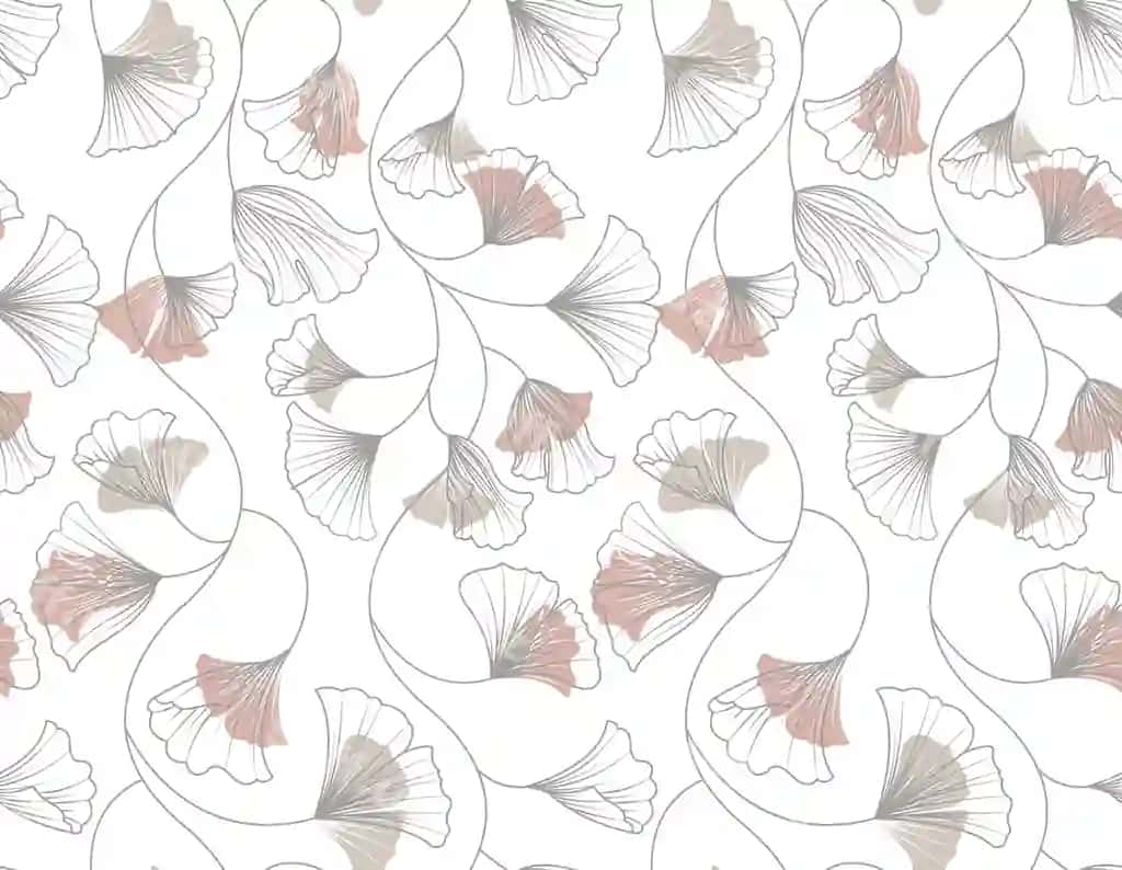 Naqshinkor ginkgo barglari choksiz naqsh bilan | Elegant ginkgo leaves seamless pattern