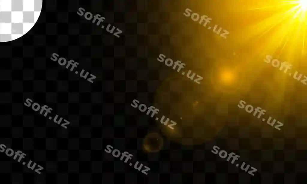 Raqamli ob'ektiv chaqnash bilan mavhum porlayotgan yorug'lik quyoshi | Abstract glowing light sun burst with digital lens flare