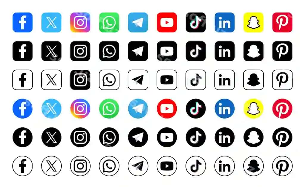 2025-yilgi instagram ijtimoiy tarmoq kontakt piktogrammalarining so'nggi to'plami | Latest collection social network contact icons set 2025 instagram