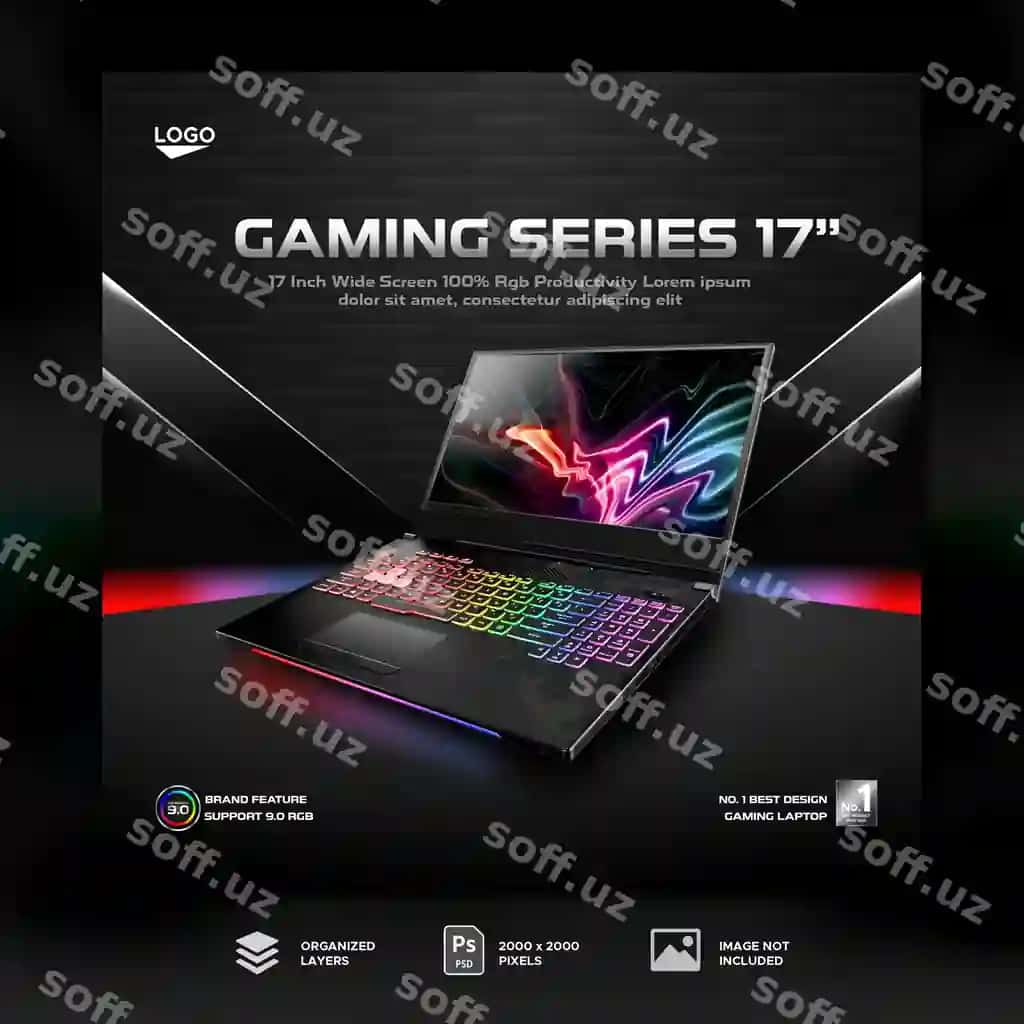 Ijtimoiy tarmoqlarda o'yin noutbuklari mahsulot sotish reklamasi | Gaming laptop product sale advertising social media post