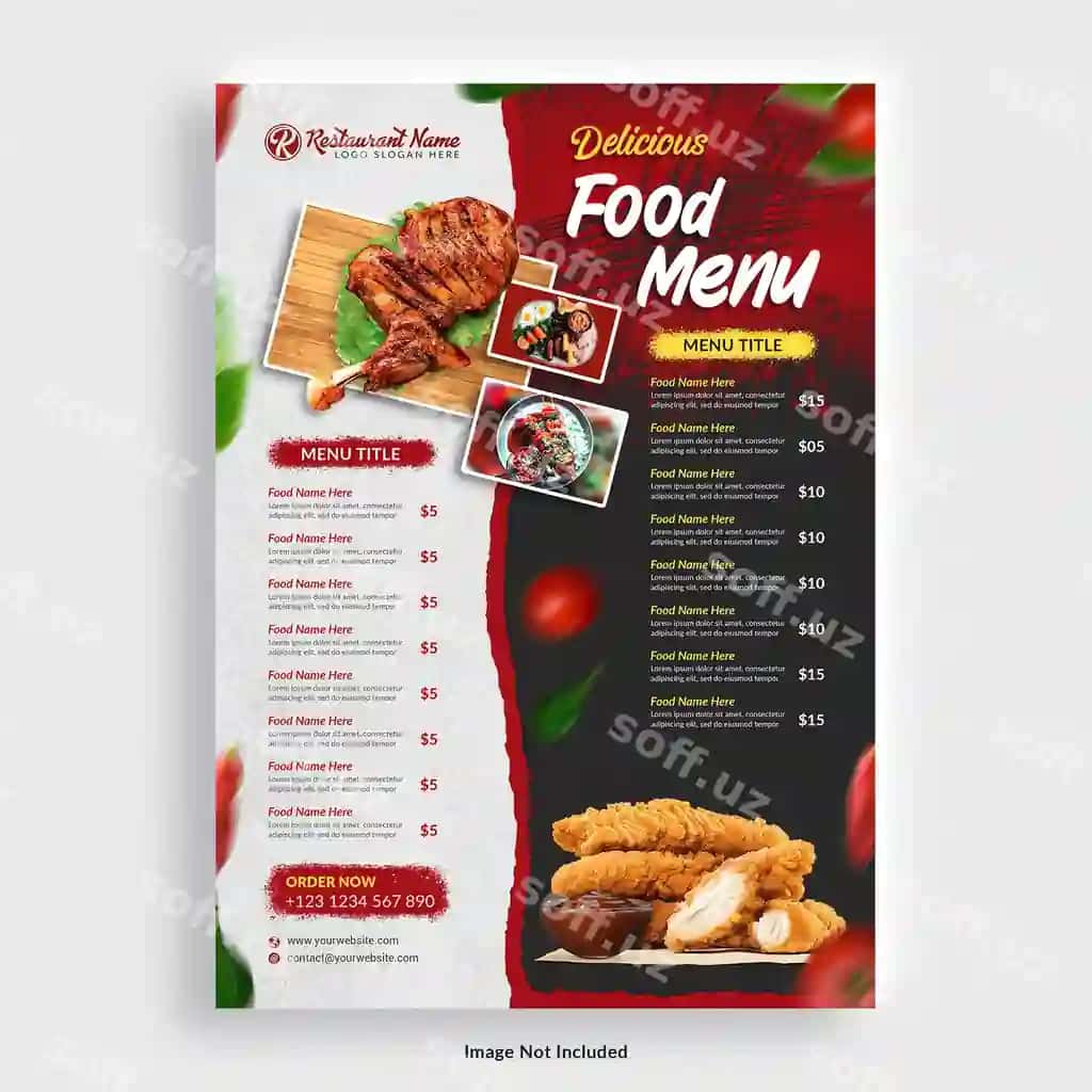 Restoranlar ovqat menyusi dizayn shabloni | Restaurants food menu design template