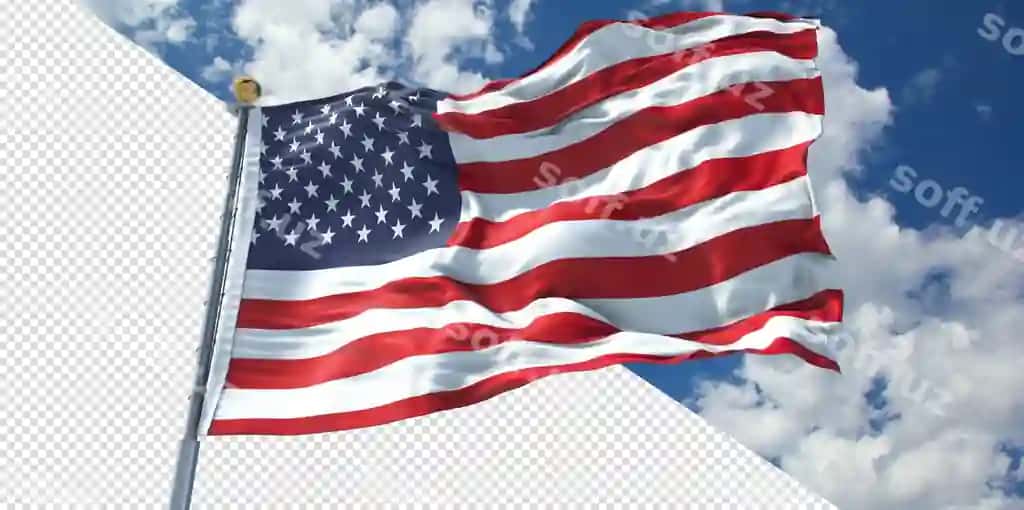 Haqiqiy 3D Qo'shma Shtatlar bayrog'ini shaffof qiladi | Realistic 3d renders united states flag transparent