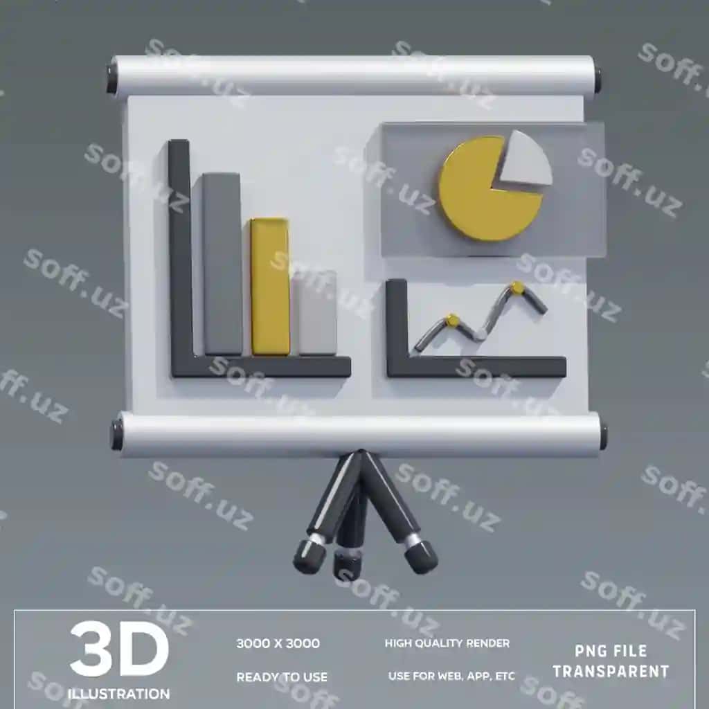 Psd prezentatsiyasi uch o'lchovli illustratsiya | Psd presentation 3d illustration