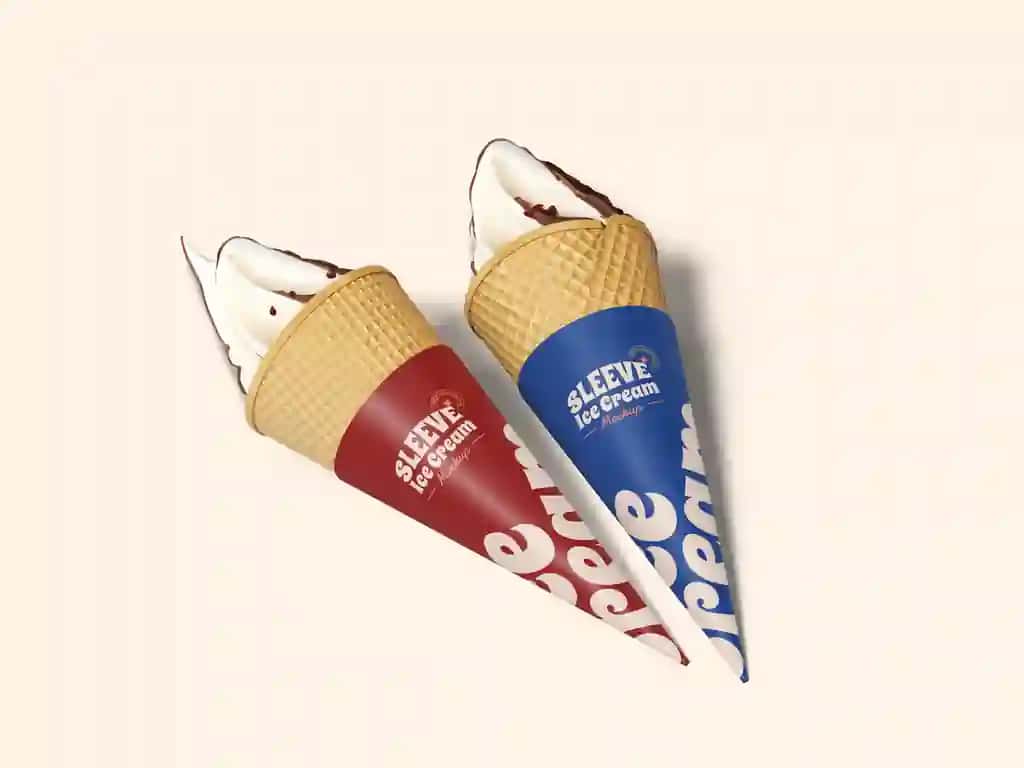 Ikkita muzqaymoq konusi yengi | Two ice cream cones slevee