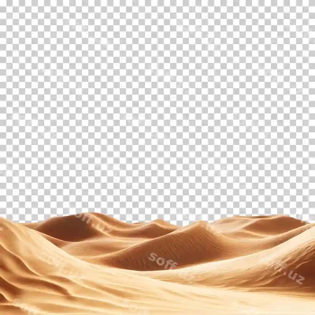 Buyuk qumli chulstepei dizajni ayrilgan shaffof fonda mukammal | Majestic sand dunes desert isolated transparent background perfect