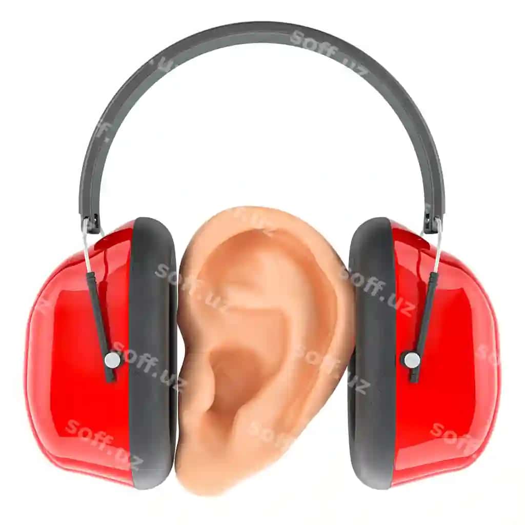 Quloq himoyachilari quloq himoyasi konsepsiyasi bilan 3d render isolatsiyalangan | Ear defenders with ear protection concept 3d rendering isolated