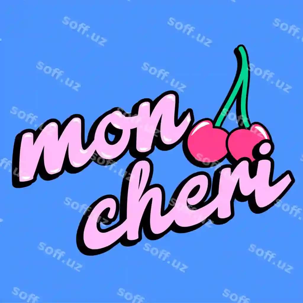 Sevgilim, fransuz harflar yozuvi gilos mevasi bilan | My dear french lettering with cherry fruit