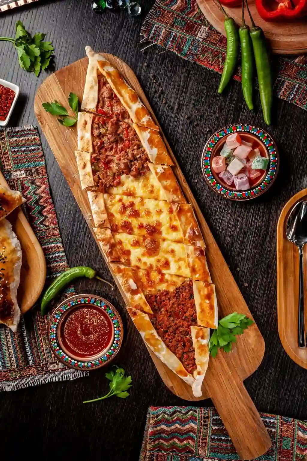 Turli xil to'ldirilgan turk pitsa | Turkish pizza pita with different stuffing