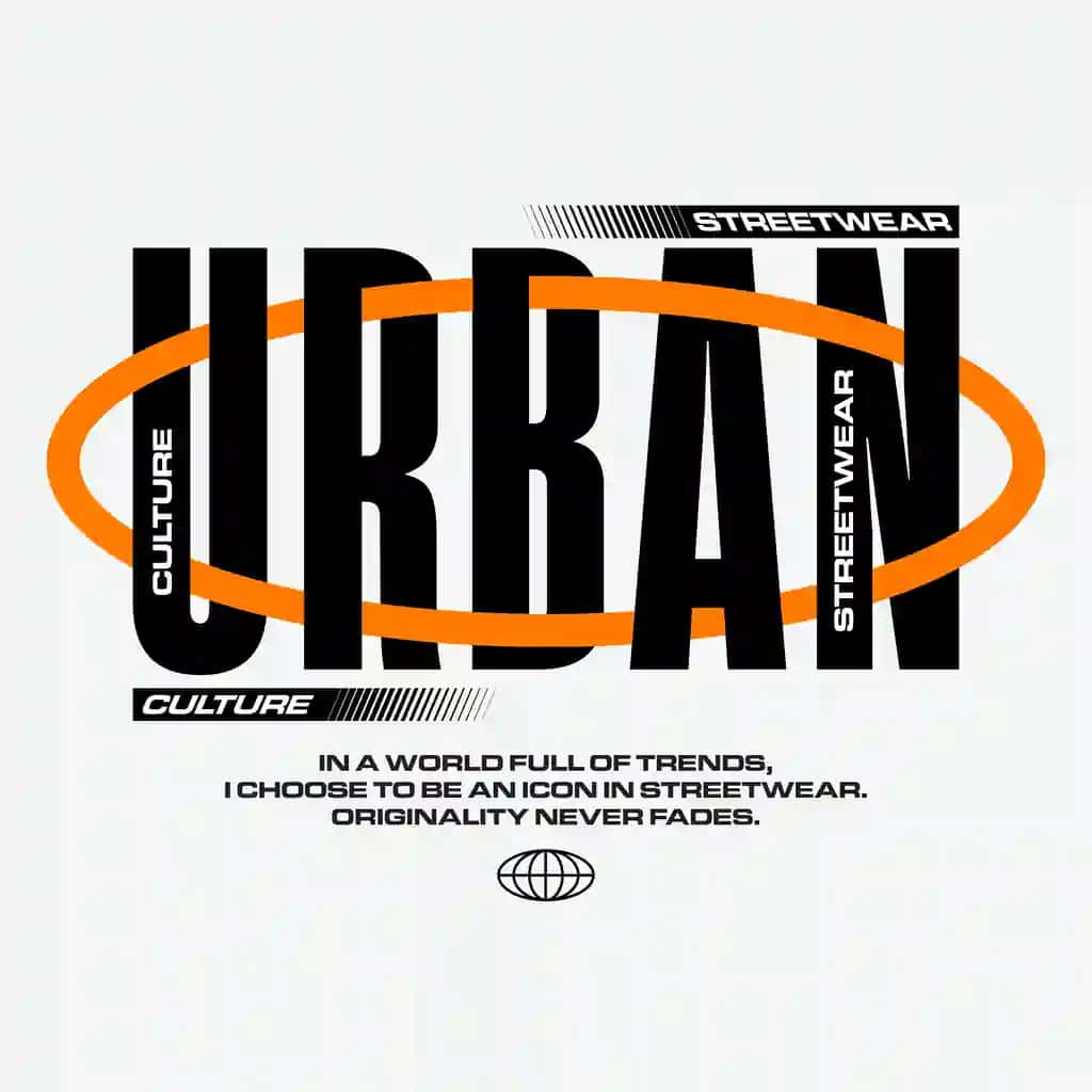 Ko'cha kiyimlari tipografiyasi shablonlari dizayni | Streetwear typography urban illustration template design