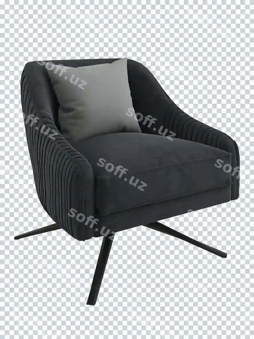 Kulrang ofis kreslosi yostiqli maket istiqbolli shaffof | Gray office chair with pillow mockup perspective transparent