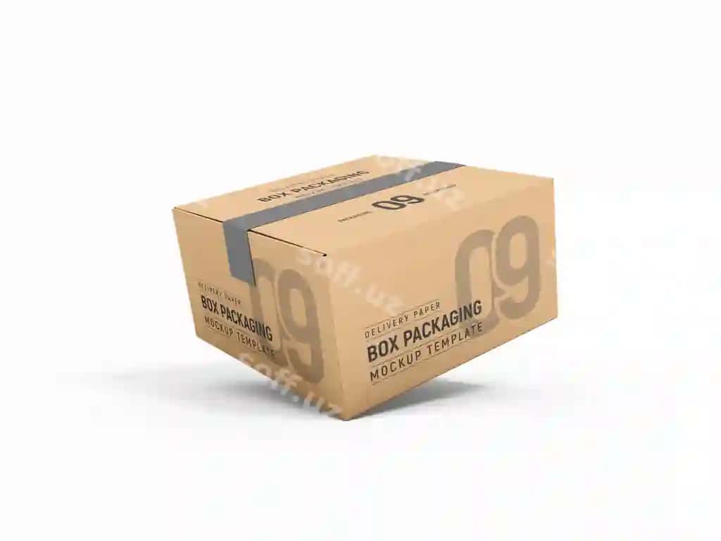Yetkazib berish karton qog'oz quti packeta modeli | Delivery cardboard paper box packaging mockup