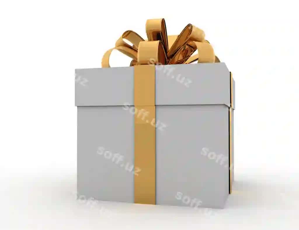 Sovg'a qutisi qaytlar bilan oq ajraltirilgan 3d rendering | Gift box with bows isolated white 3d rendering