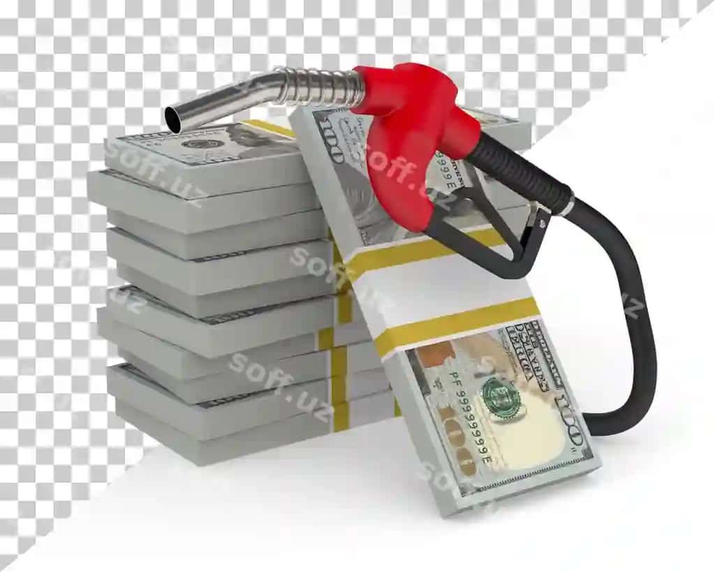 Yoqilg'i soplusining puli oq fonda ajratilgan 3D tasviri | Fuel nozzle money white background isolated 3d illustration