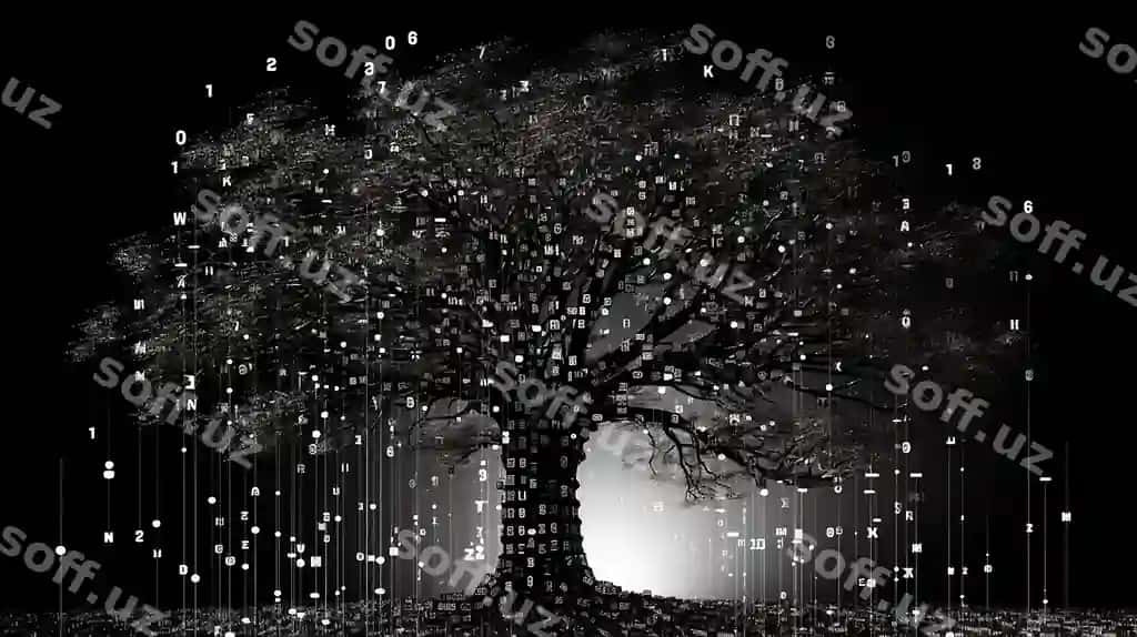 Birlashtirilgan raqamlar bilan ikkilik daraxt silueti | Binary tree silhouette with merged numbers