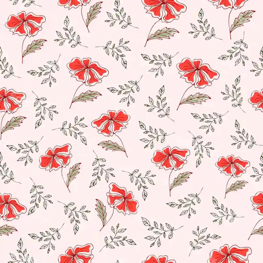 Qo'lda chizilgan qirmizi gullar bilan choksiz naqsh | Seamless pattern with handdrawn scarlet flowers