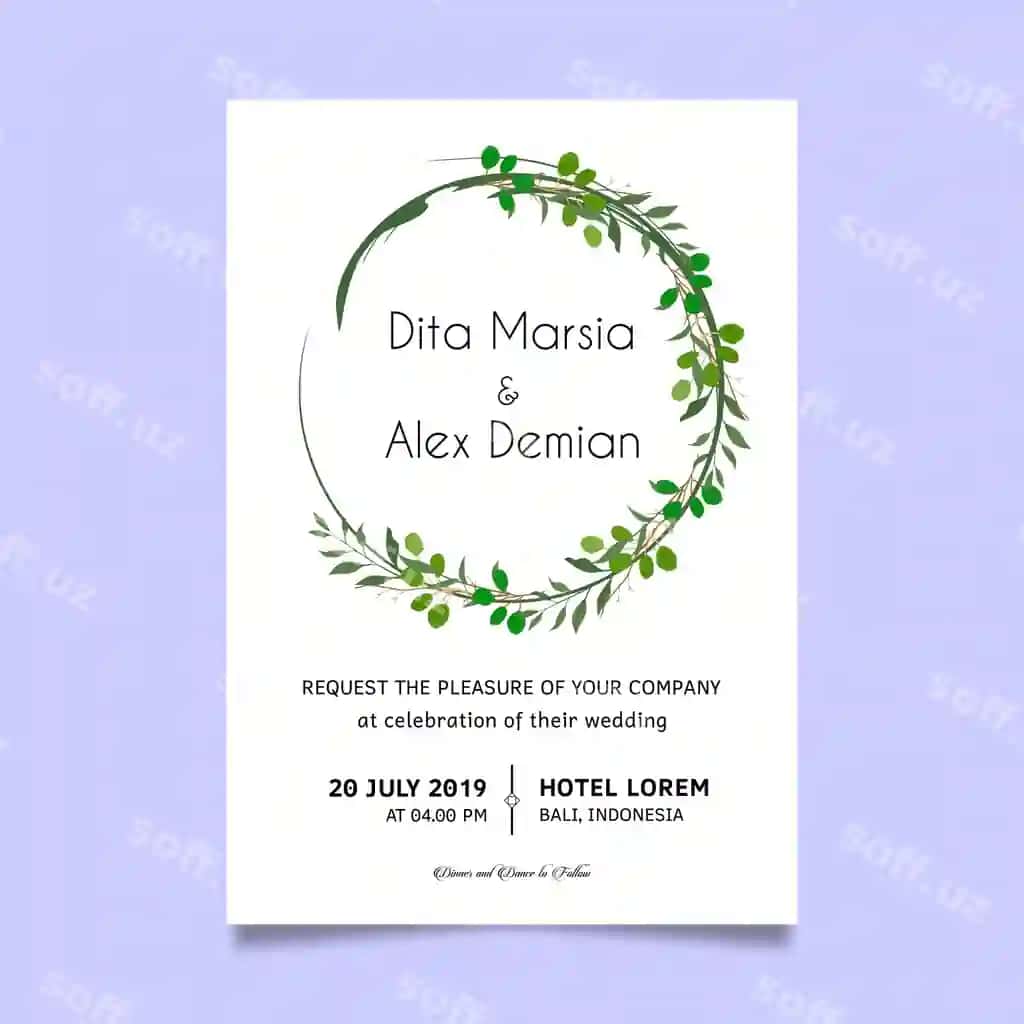 Zamonaviy to'y taklifnomasi | Modern wedding invitation card