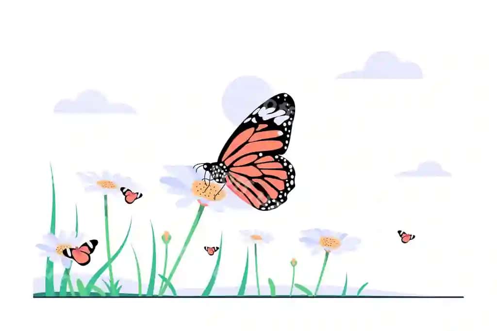 Chiroqcha tushunchasi tekis illustratsiyasi | Butterfly concept flat illustration