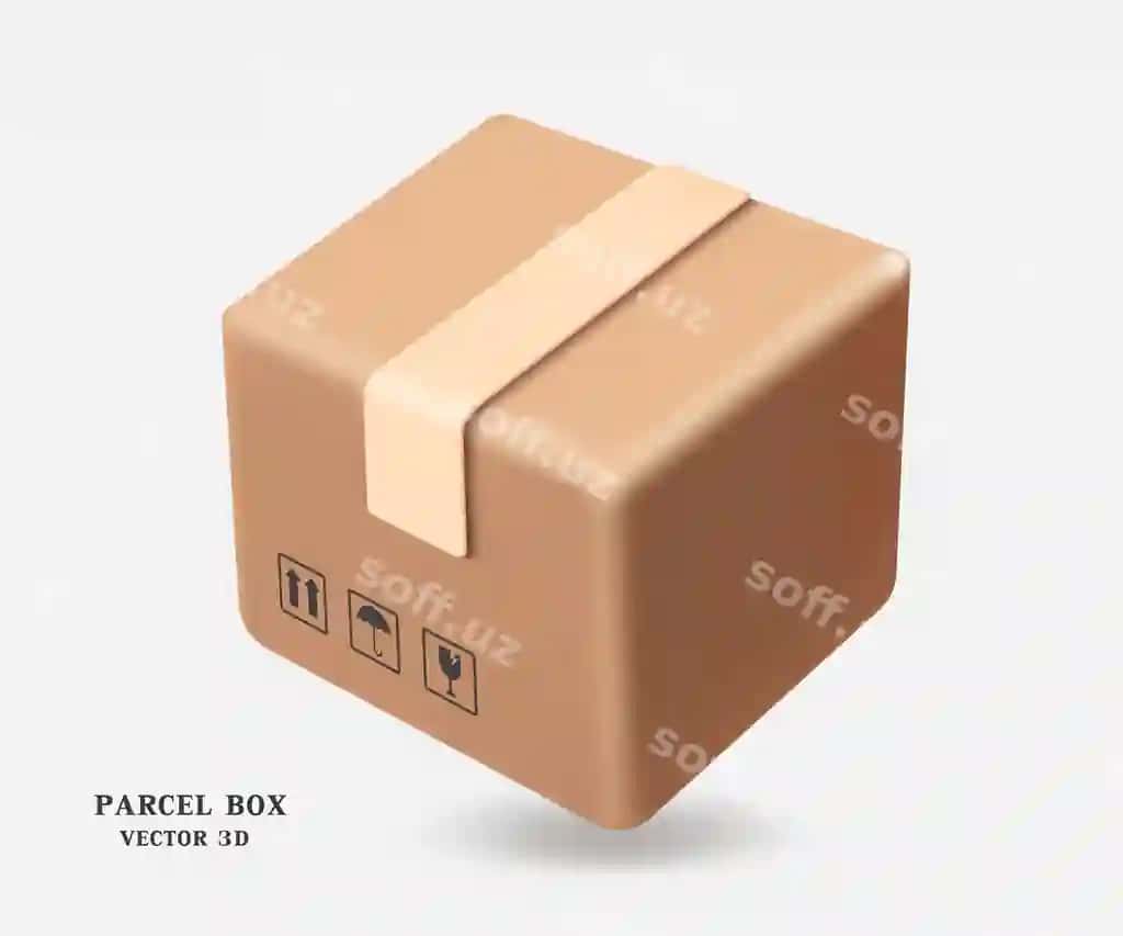 Jigarrang posilka qutisi karton quti logistika yetkazib berish reklama dizayni | Brown parcel box cardboard box logistics delivery advertising desig