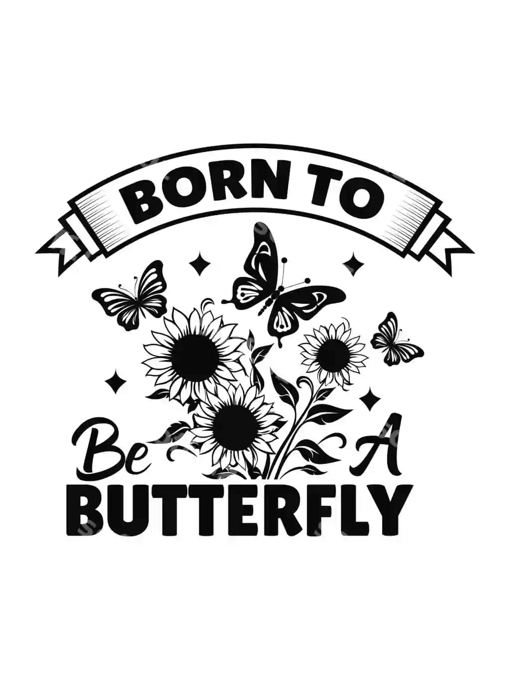 Butterfly quotes futbolka dizayn shabloni | Butterfly quotes t shirt design template