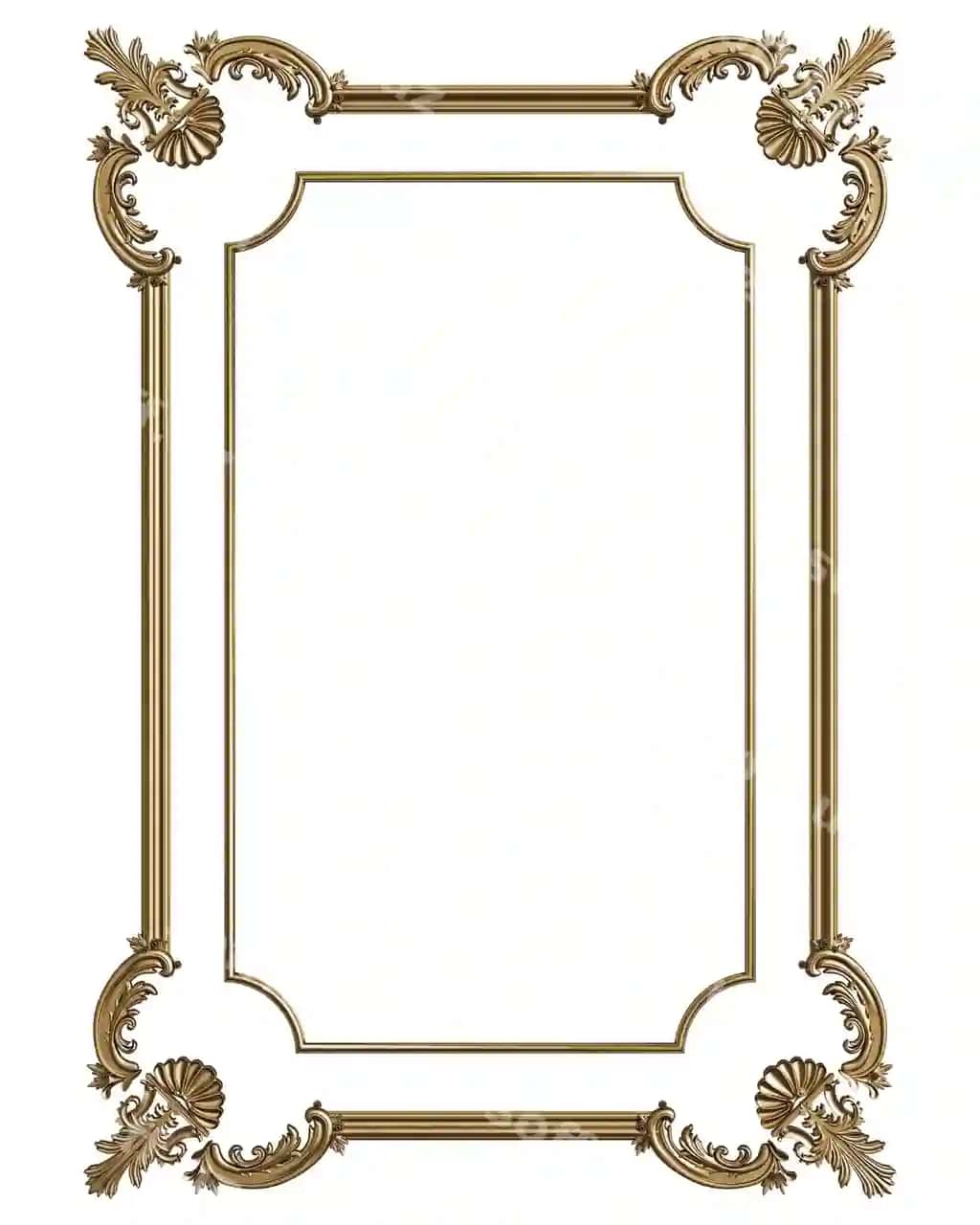 Klassik naqshli ramka dekor ajraltirilgan oq fonda | Classic moulding frame with ornament decor isolated white background