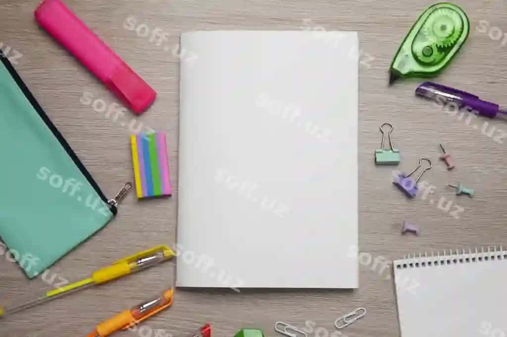 Yuqori ko'rinishdagi o'smir qozoncha namunasi | Top view teenage stationery mockup