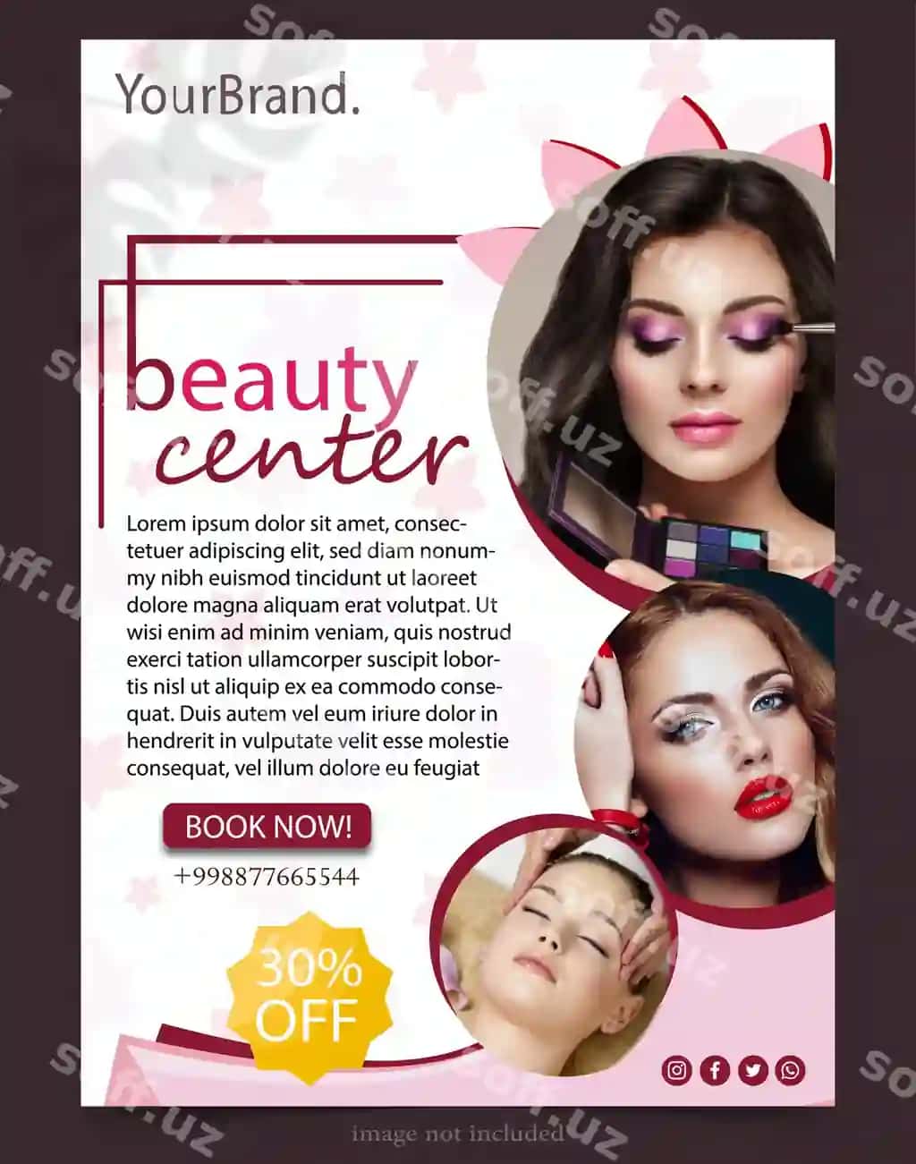 Kosmetik ijtimoiy media post shabloni flayeri | Cosmetic social media post template flyer