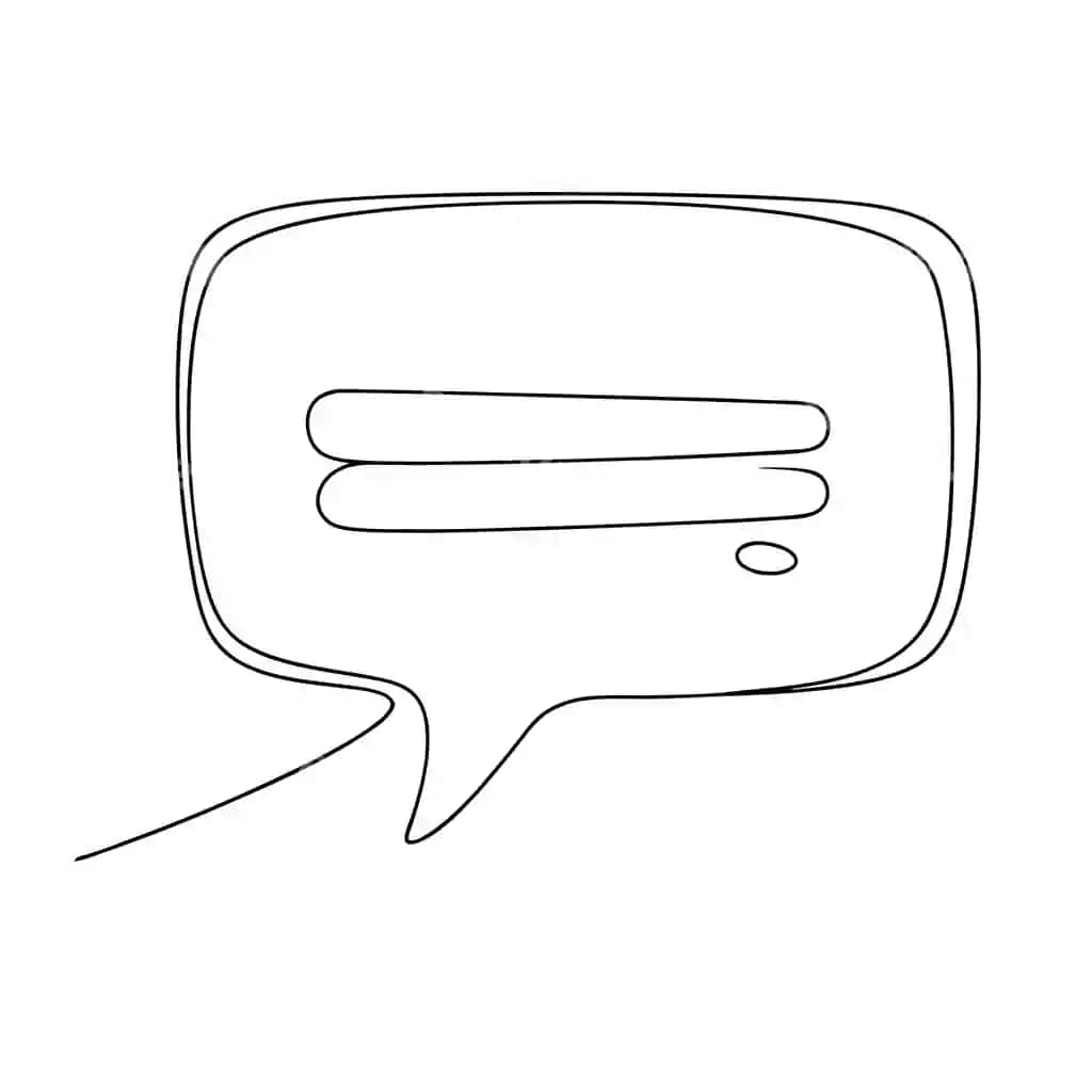 Davrli chiziq san'ati minimalistik chizish vektor illustratsiyasi so'z | Continuous line art minimalist drawing vector illustration speech