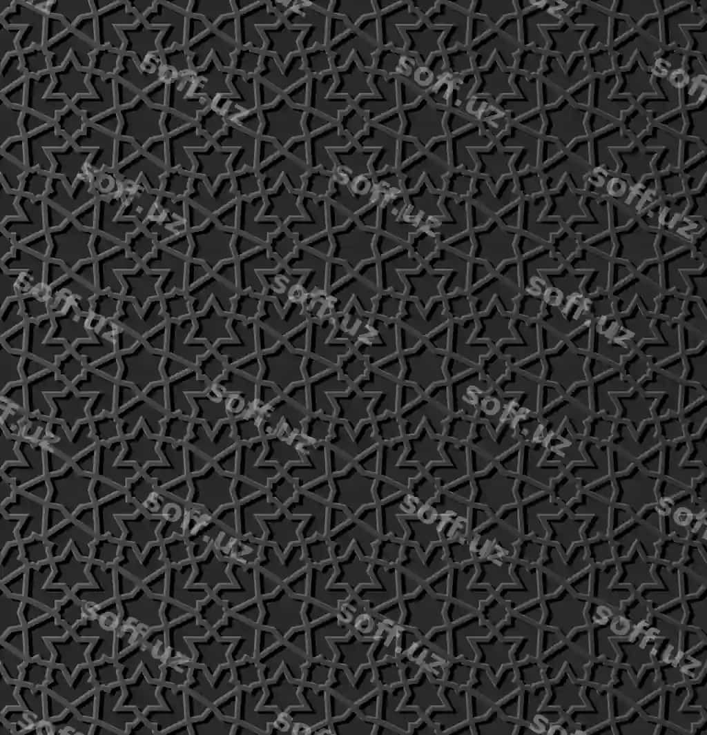 Qora qog'oz san'ati islam geometriyasi keres naqshi uzilmas fon | Dark paper art islamic geometry cross pattern seamless background