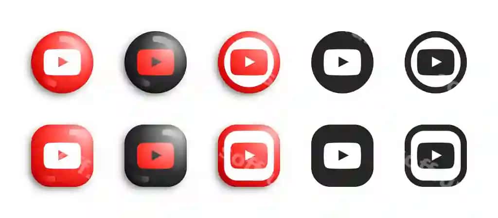 Youtube zamonaviy 3D tekis piktogrammalar to'plami | Youtube modern 3d flat icons set