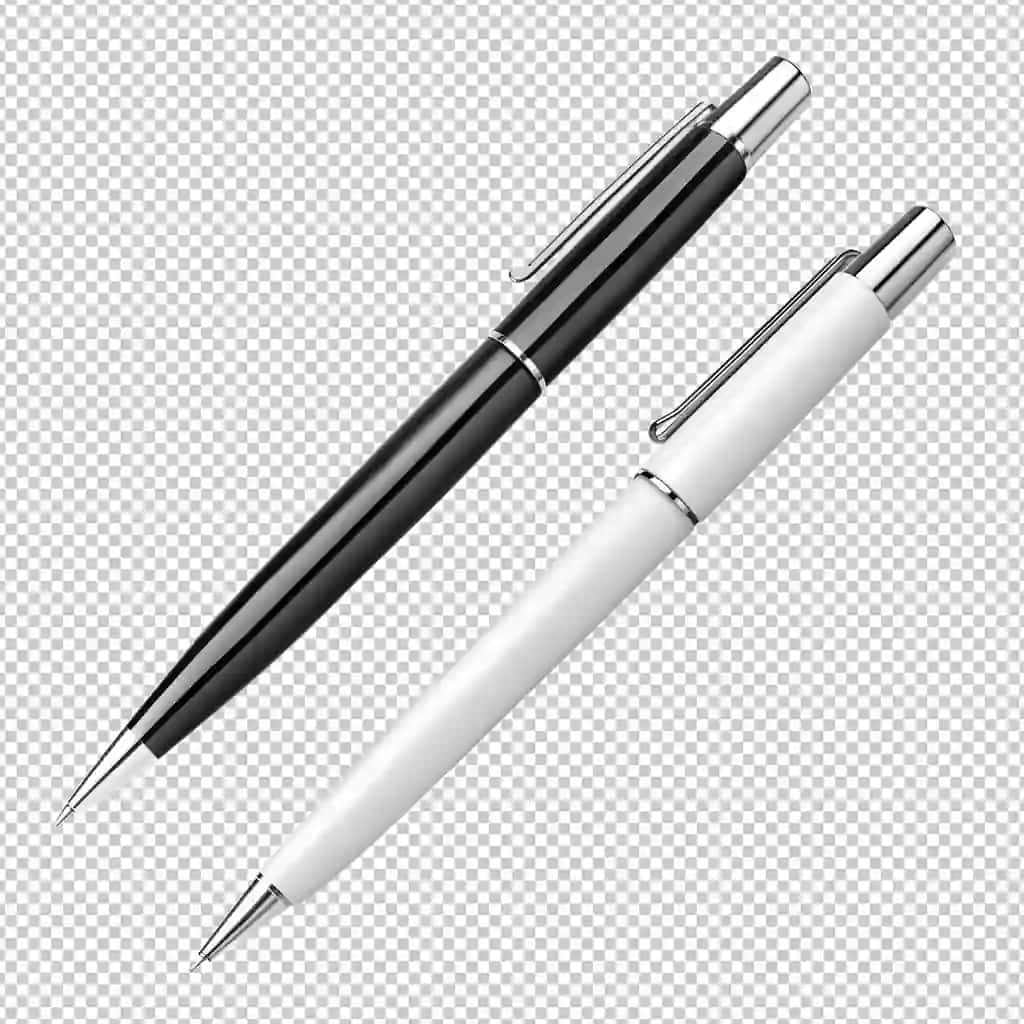 Ikkita oqlangan sharikli ruchkalar, qora va oq ofis biznesida foydalanish uchun | Two elegant ballpoint pens black white office business use