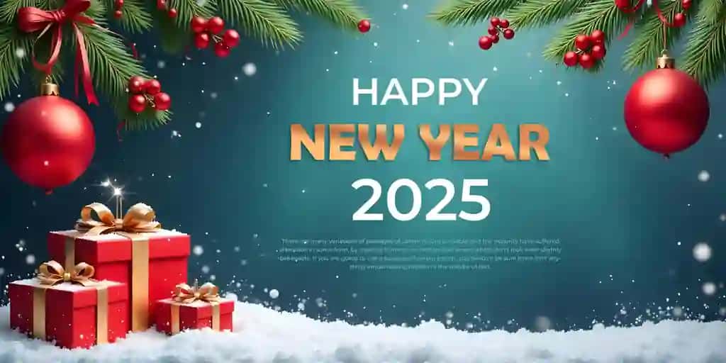Yangi yil bilan tabrik kartasi banneri, yangi 2025 yil bilan tabriklayman | Happy new year card banner wish happy new year 2025
