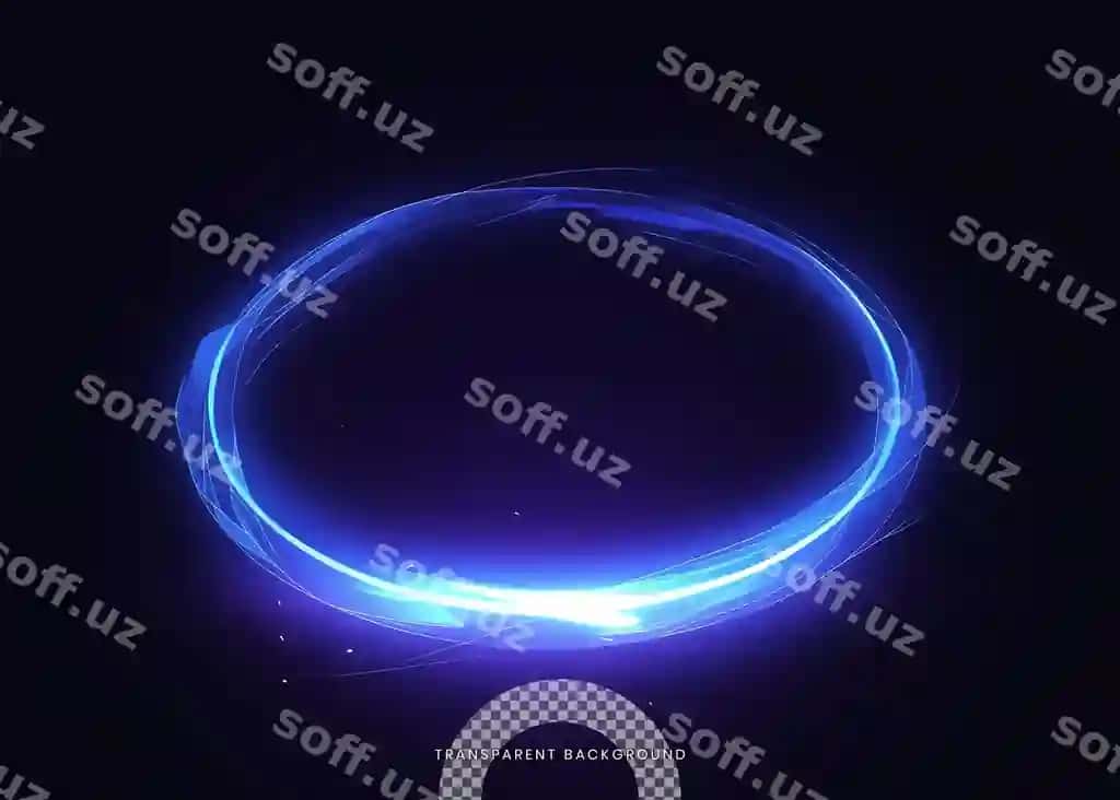 Yorqin yorug'li parlak ko'k aylanma shaffof orqa fonda | Glowing light bright blue swirl transparent background