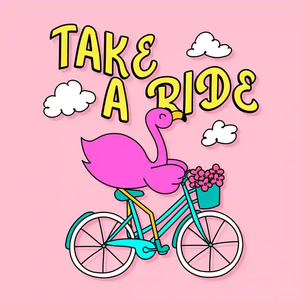 Flamingo qushi minadigan velosiped | Flamingo bird riding bike