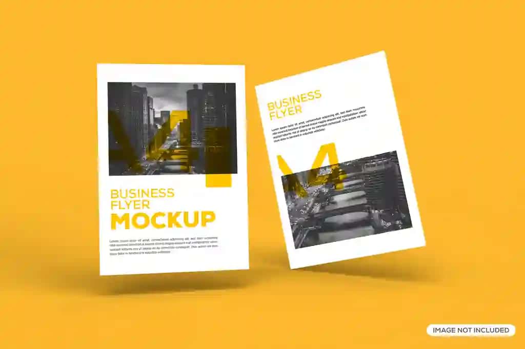Suzuvchi broshyura kontseptsiyasi maketi | Floating brochure concept mockup