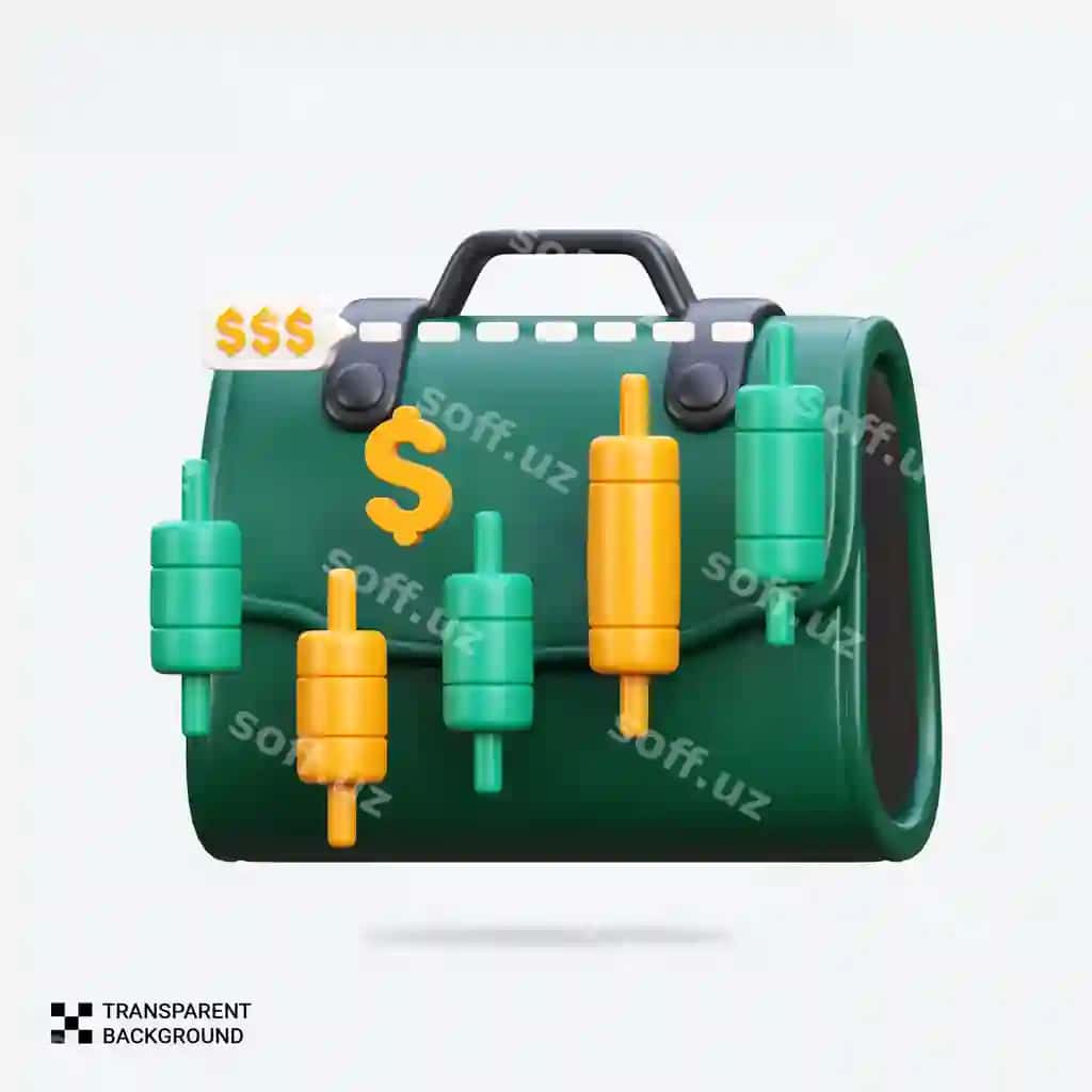 Psd 3d render qisqa qutisi ikon | Psd 3d render briefcase icon